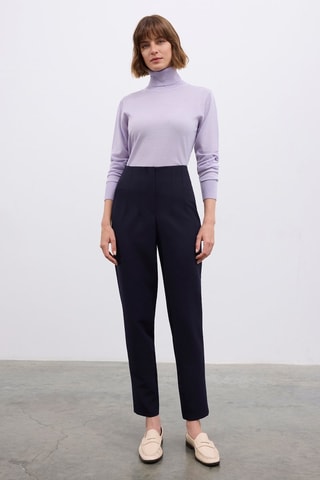 Pantaloni a vita alta  - Navy