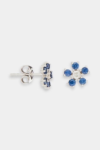 Oorknopjes Camélia Witgoud, Diamant en Saffier