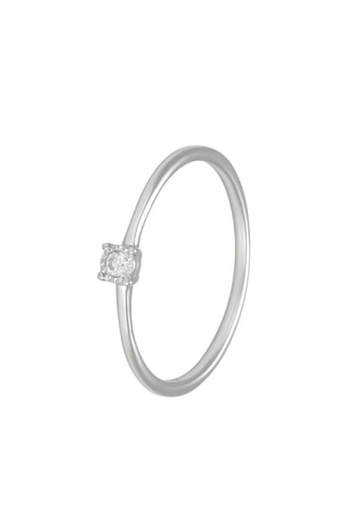 Solitaire Fivia - Or blanc et diamant