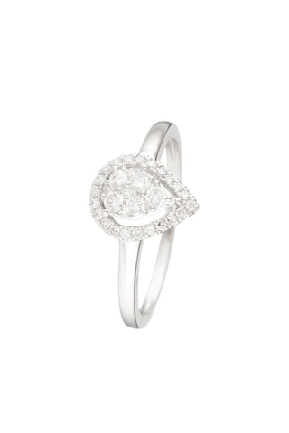 Ring Belle Poire Witgoud en Diamanten