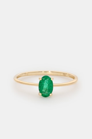 Ring Andreia - Geelgoud en Smaragd