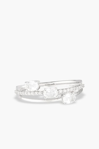 Ring Trio de topazes - Witgoud, Diamanten 0,09 Karaat/20 en Topazen 0,69 Karaat/3