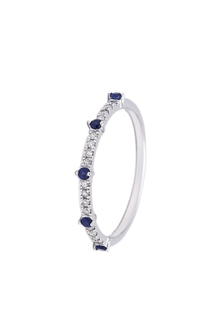 Ring Madi - Witgoud, Diamanten en Saffieren