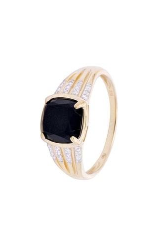 Ring Eliana - Geelgoud, Diamanten en Agaat
