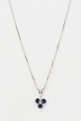 Hanger Fleur Bleue - Witgoud, Diamanten en Saffieren