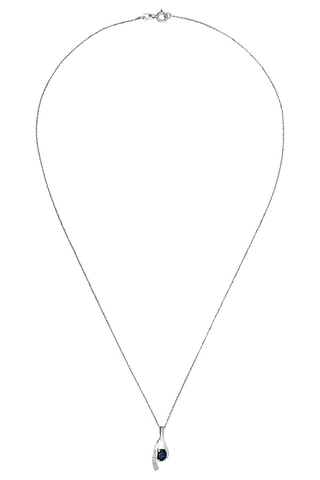 Pendentif Lana - Or blanc, diamants et saphir