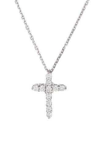 Hanger Sacrée Croix  Witgoud en Diamanten