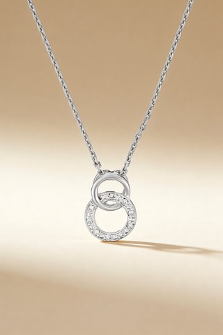 Pendentif Etreinte Or blanc et diamants
