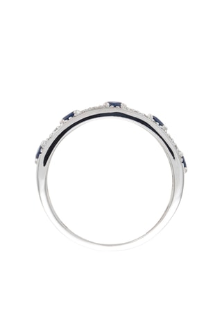 Ring - Witgoud, Diamanten en Saffieren
