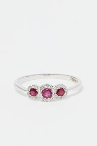 Ring - Witgoud, Diamanten en Robijnen