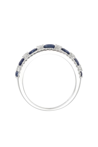 Bague - Or blanc, saphirs et diamants