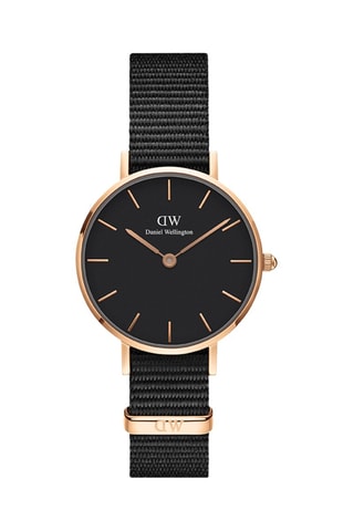 Montre à quartz en polyester Petite 36 Cornwall - Noir et doré rose