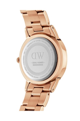 Montre à quartz en acier Iconic Link - 28 mm - Doré rose et noir