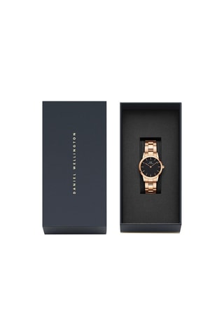 Montre à quartz en acier Iconic Link - 28 mm - Doré rose et noir