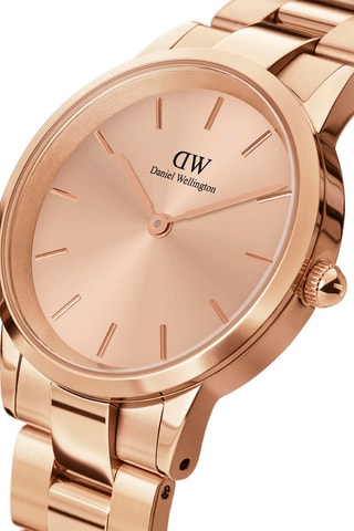 Montre à quartz en acier Iconic Link - 32 mm - Doré rose et rose