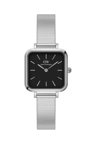 Montre à quartz en acier Studio - 22 x 22 mm - Argenté et noir