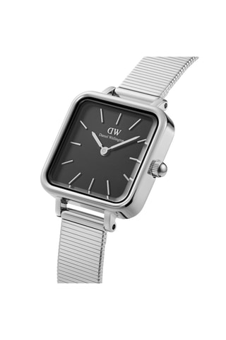 Montre à quartz en acier Studio - 22 x 22 mm - Argenté et noir