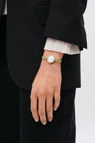 Montre à quartz en acier - Doré et blanc