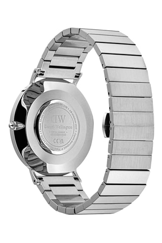 Montre à quartz en acier - Argenté et noir