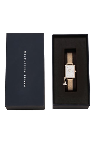 Montre à quartz en acier et zircons