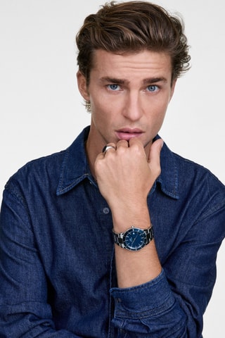 Montre à quartz en acier - Argenté