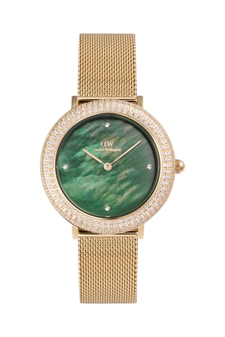 Montre à quartz en acier et zircons