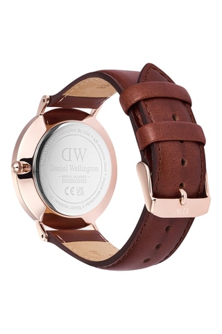 Montre à quartz en cuir - Marron et doré