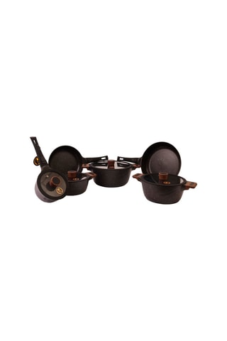 Batterie de cuisine revêtement Greblon® C3 et manches amovibles - 12 pièces