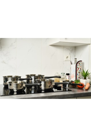 5 casseroles en acier inoxydable Napoli - 12/14/16/18/19 cm