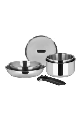 Batterie de cuisine en acier inoxydable - 6 pièces