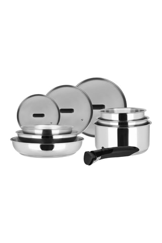 Batterie de cuisine en acier inoxydable - 10 pièces