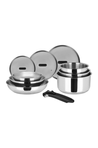 Batterie de cuisine en acier inoxydable - 10 pièces