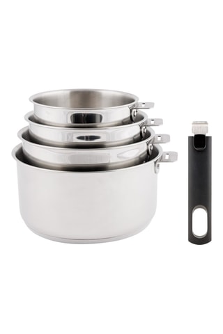 4 casseroles en acier inoxydable - 14/16/18/20 cm