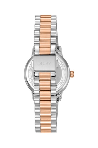 Montre à quartz en acier - Argenté et doré rose