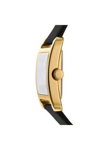 Montre à quartz en cuir - Noir et doré