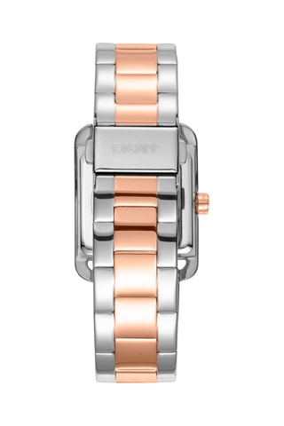 Montre à quartz en acier - Argenté et doré rose