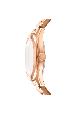 Montre à quartz en acier et doré à l'or rose