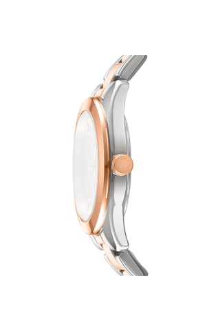 Montre à quartz en acier - Argenté et doré rose