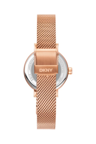 Montre à quartz en acier et doré à l'or rose
