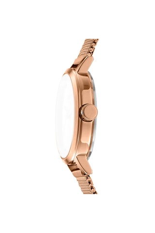 Montre à quartz en acier et doré à l'or rose