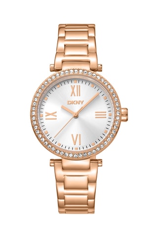 Montre à quartz en acier - Doré rose et argenté