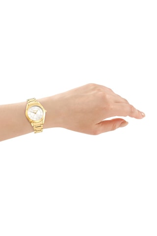 Montre à quartz en acier - Doré et argenté