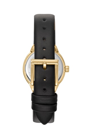 Montre à quartz en cuir - Noir et doré