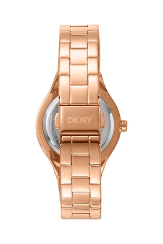Montre à quartz en acier et doré à l'or rose