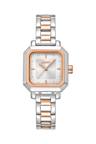 Montre à quartz en acier - Argenté et doré rose
