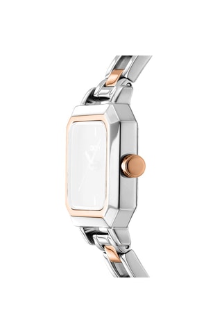 Montre à quartz en acier - Argenté et doré rose