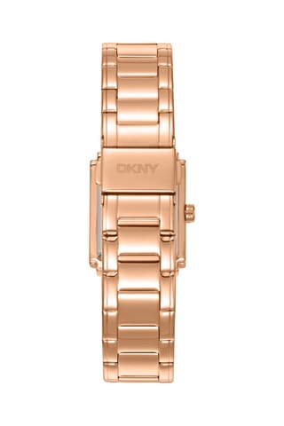 Montre à quartz en acier et doré à l'or rose