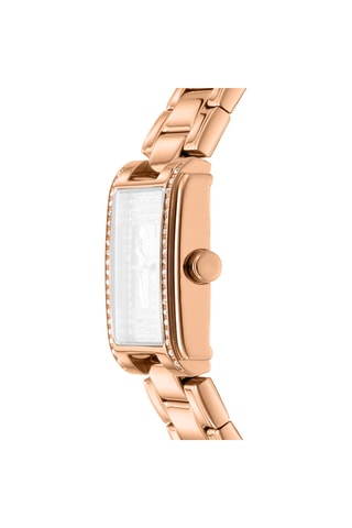 Montre à quartz en acier et doré à l'or rose