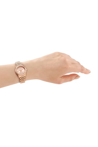 Montre à quartz en acier - Doré rose