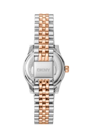 Montre à quartz en acier - Argenté et doré rose